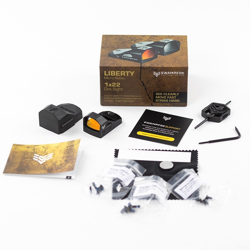 Swampfox Micro Reflex Liberty 1x22mm (RMR Pistol Cut) 3 MOA Red Green Dot Sight