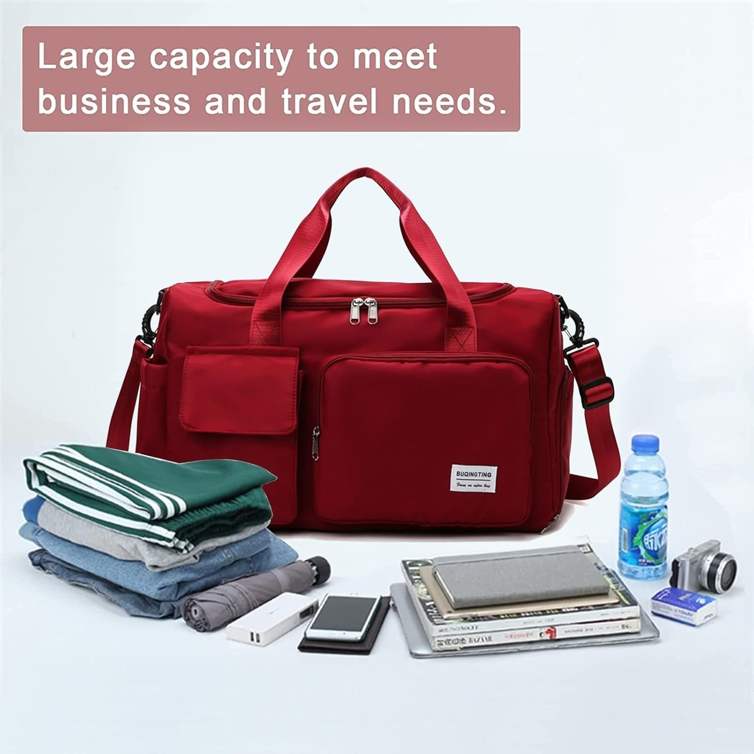 Small Gym Bag for Women, Travel Duffle Bag Carry On Weekender Bag with Shoe C...