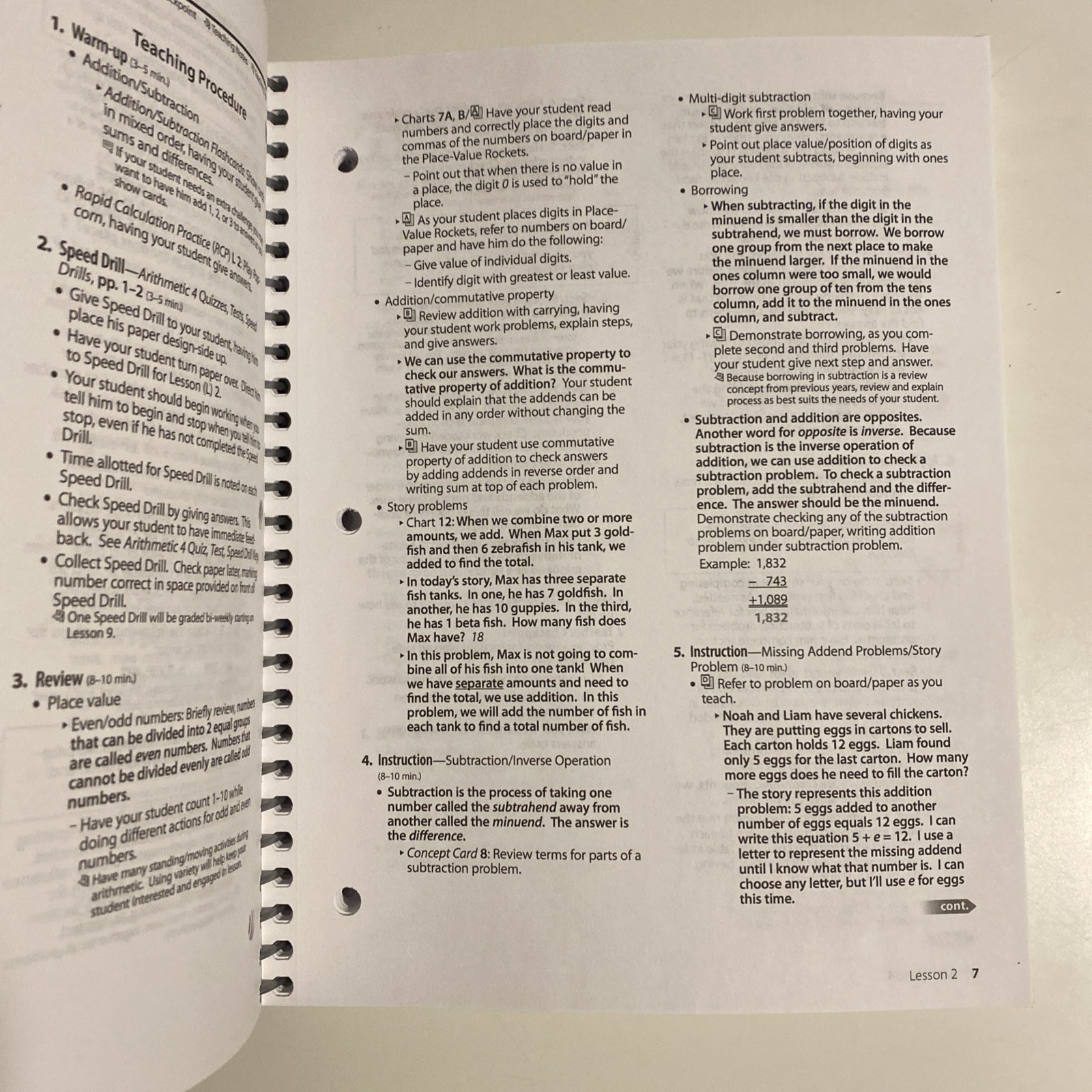 Abeka Arithmetic 4 Lesson Plans