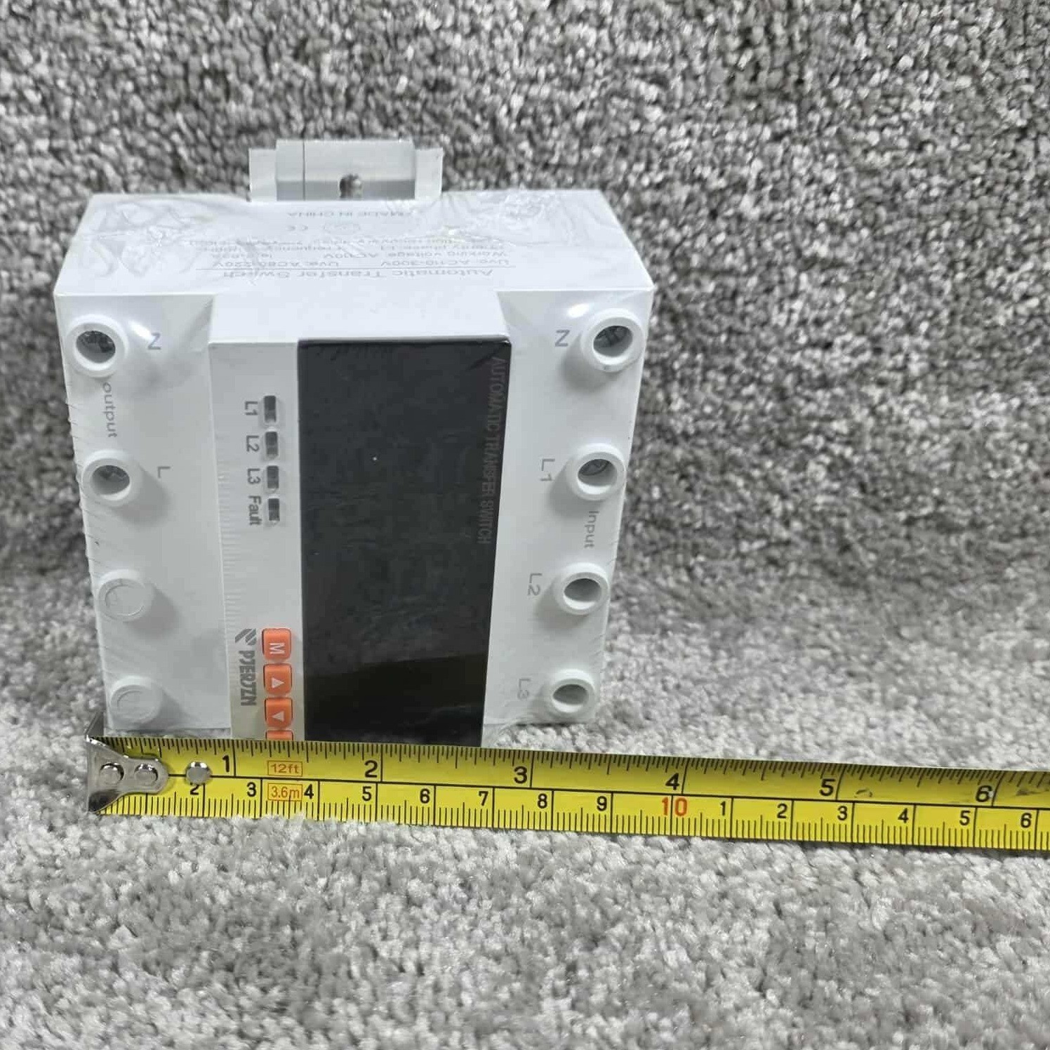 PJERJZN Automatic Transfer Switch White AC110V 63A DIN Rail Mount