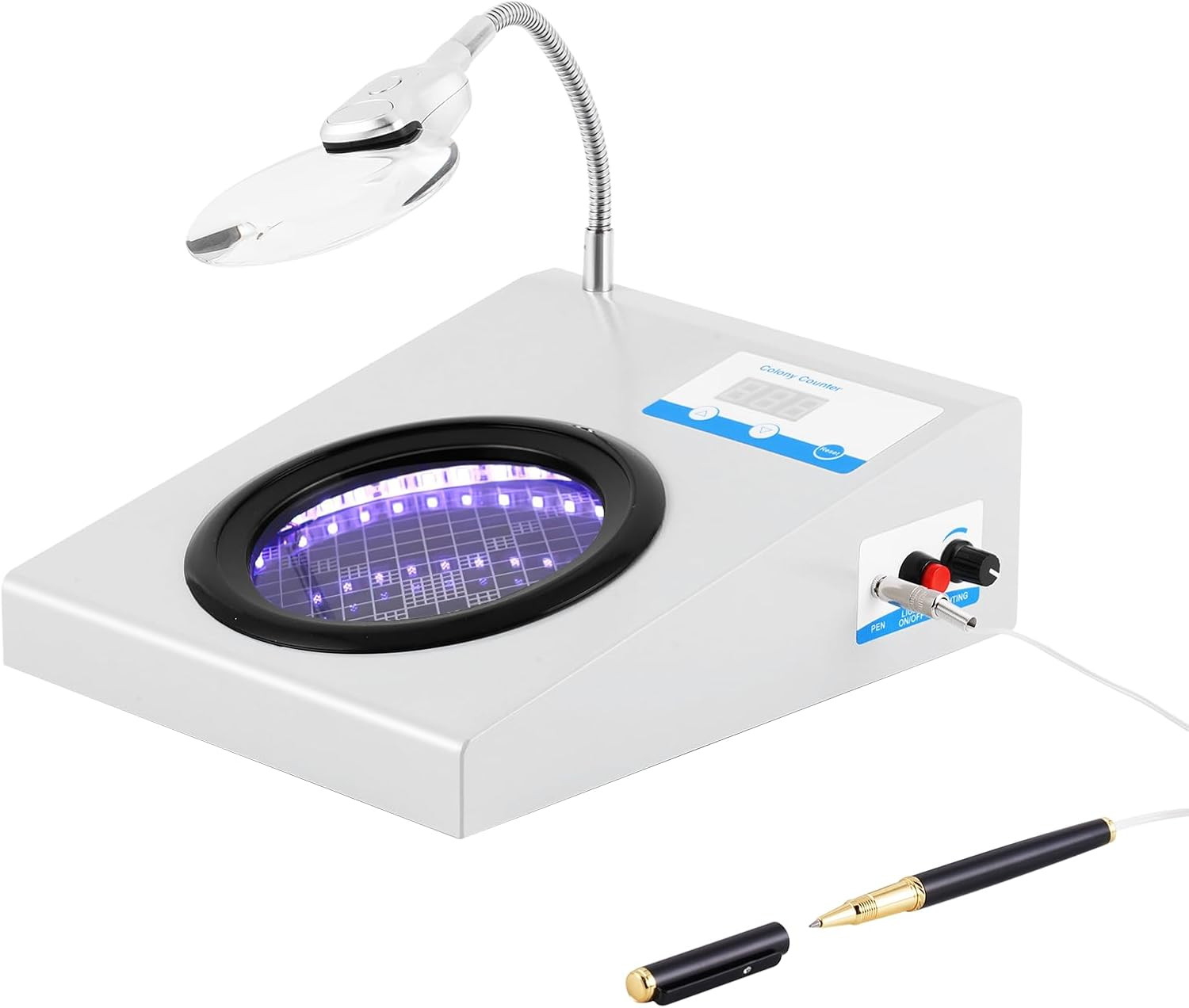 Microbial Bacterial Colony Counter 3/9 Times Bacterial Tester Counting Machine B