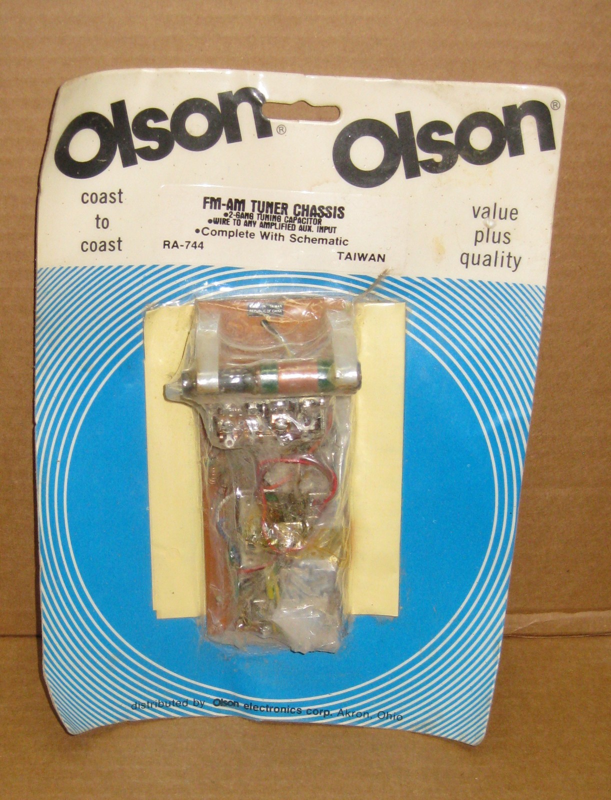 Vintage Olson RA-744 FM/AM Tuner Chassis Kit NOS Made in Japan w/ Schematic