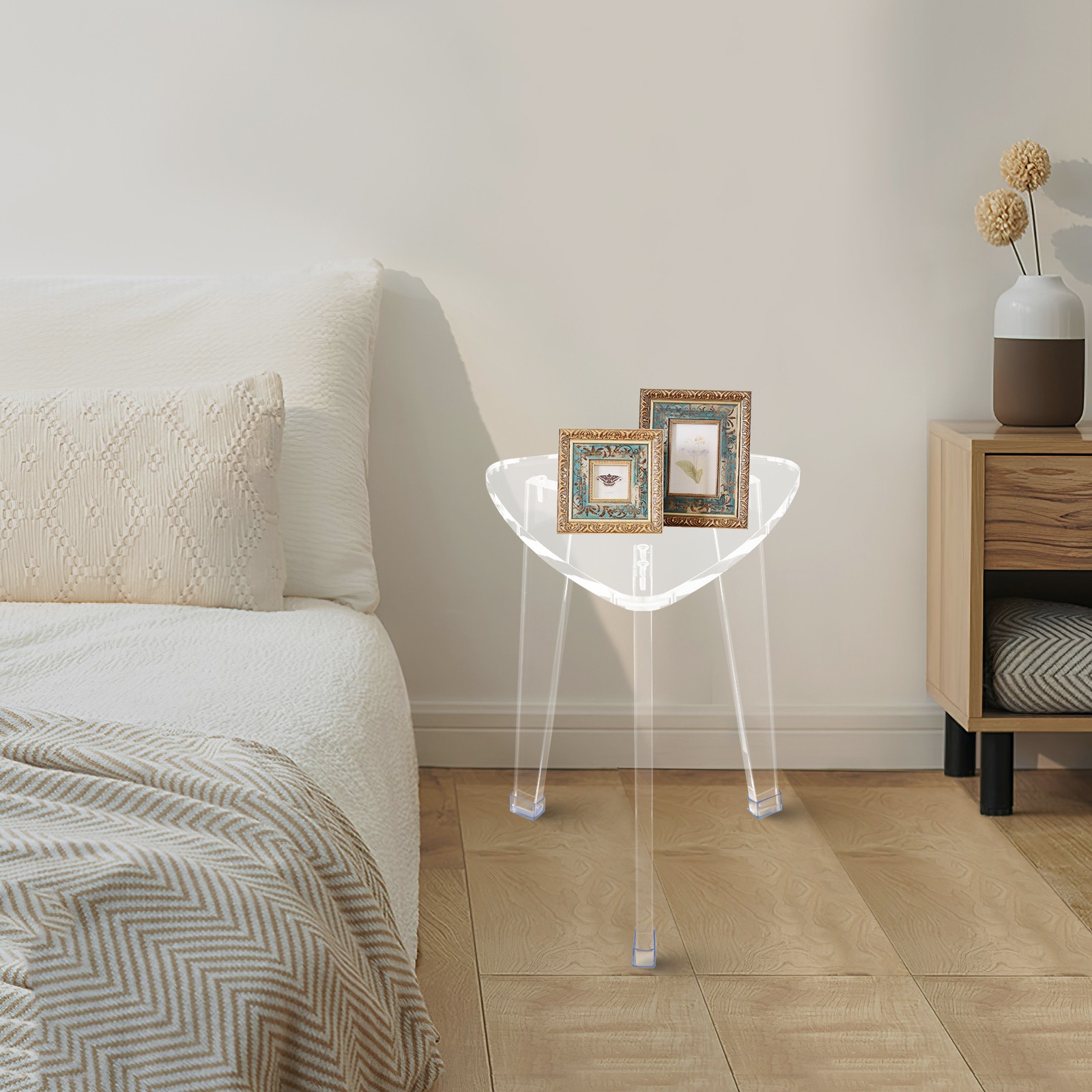 Acrylic Corner Stool Acrylic Storage Shelf Multifunction Acrylic Stool Clear