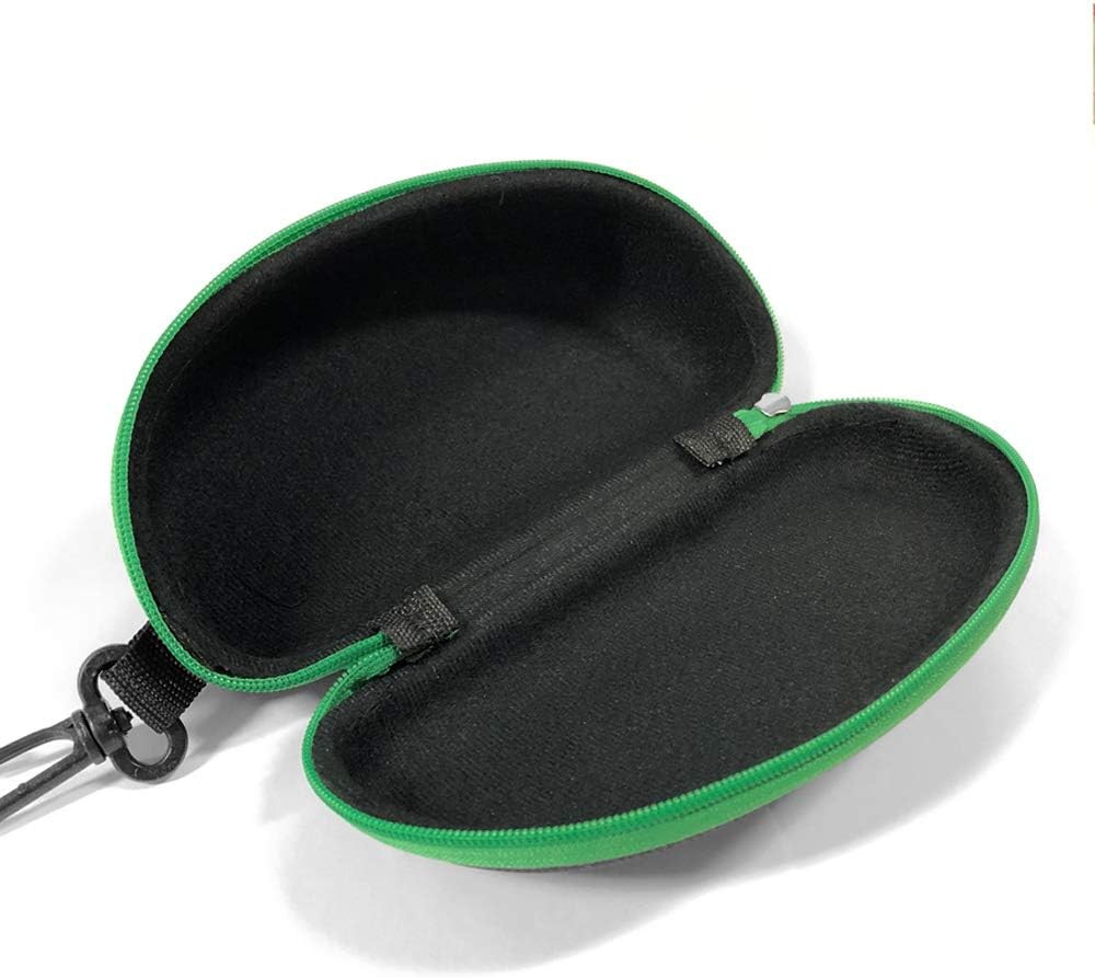 3 Pack Zipper Shell Eyeglasses and Sunglasses Case with Plastic Carabiner Hook