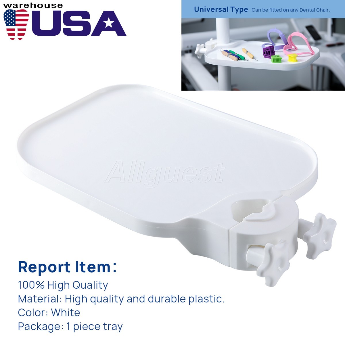 Dental Post Mounted Utility Tray Table Chair Unit Accessories for Dental Chair