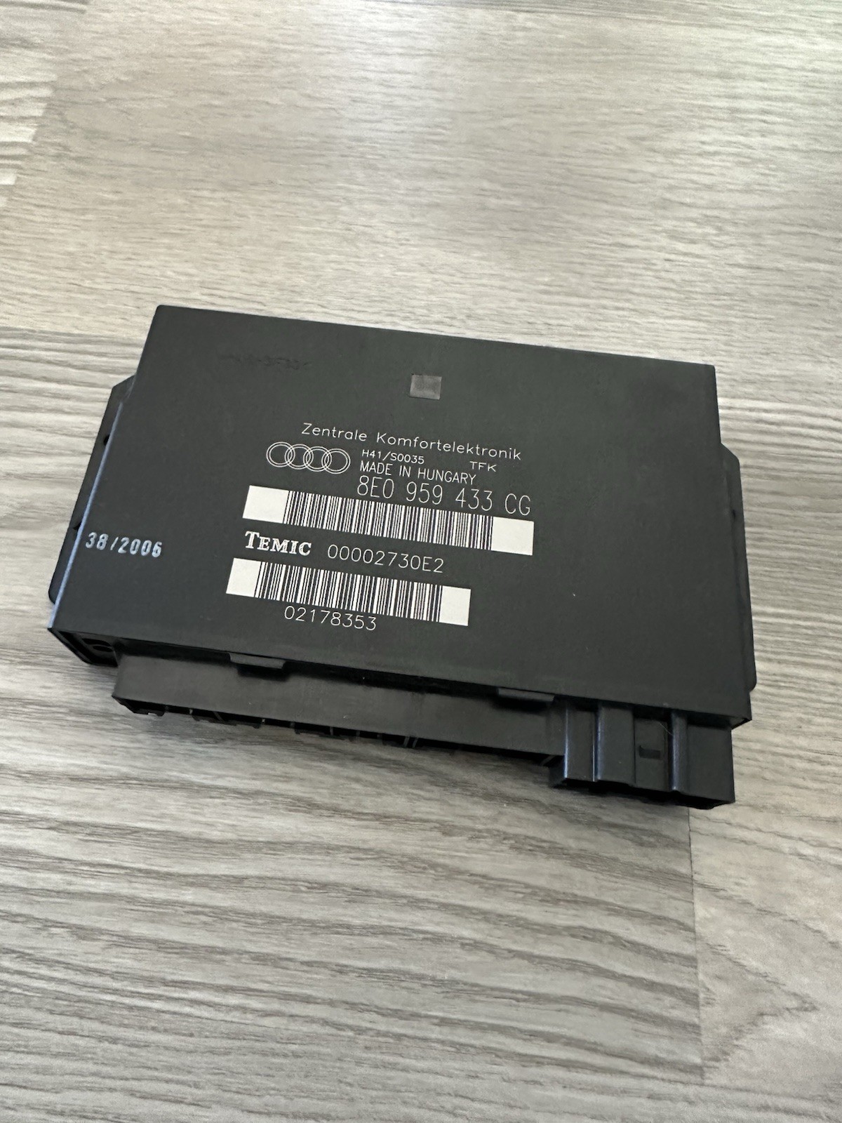 05-08 AUDI A4 A4Q S4 CENTRAL ELECTRONIC COMFORT CONTROL MODULE UNIT 8E0959433CG