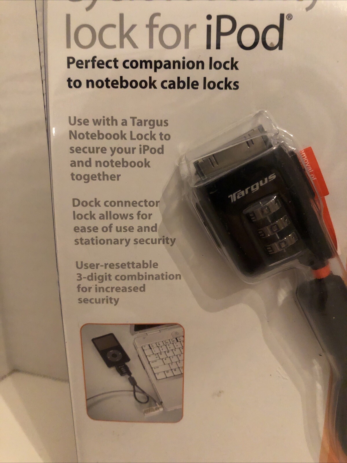 Targus Security Eyelet Cable Lock for Notebook & Ipod Factory Sealed