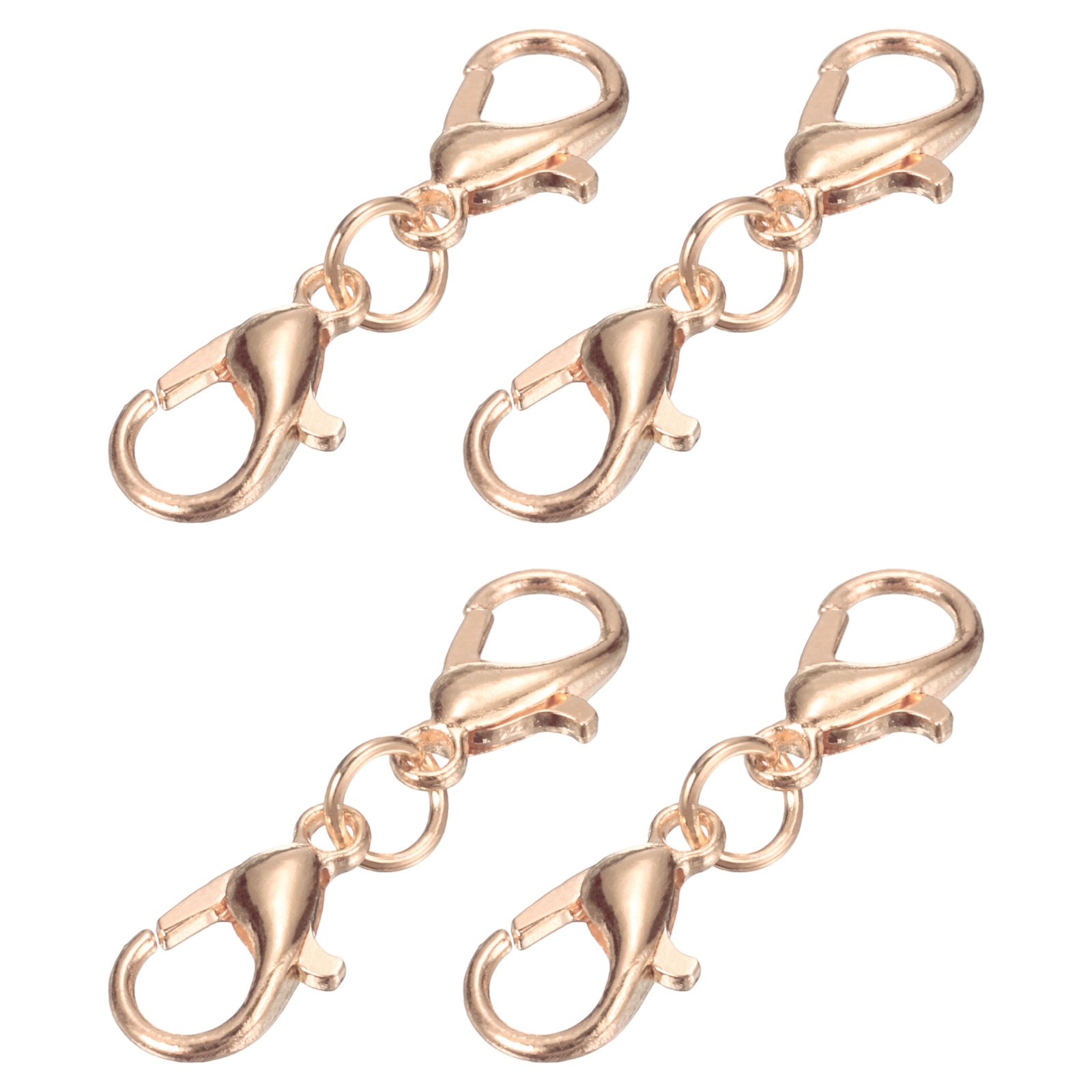 4Pcs Double Lobster Claw Clasps Bracelet Extender (25mm, Rose Gold)