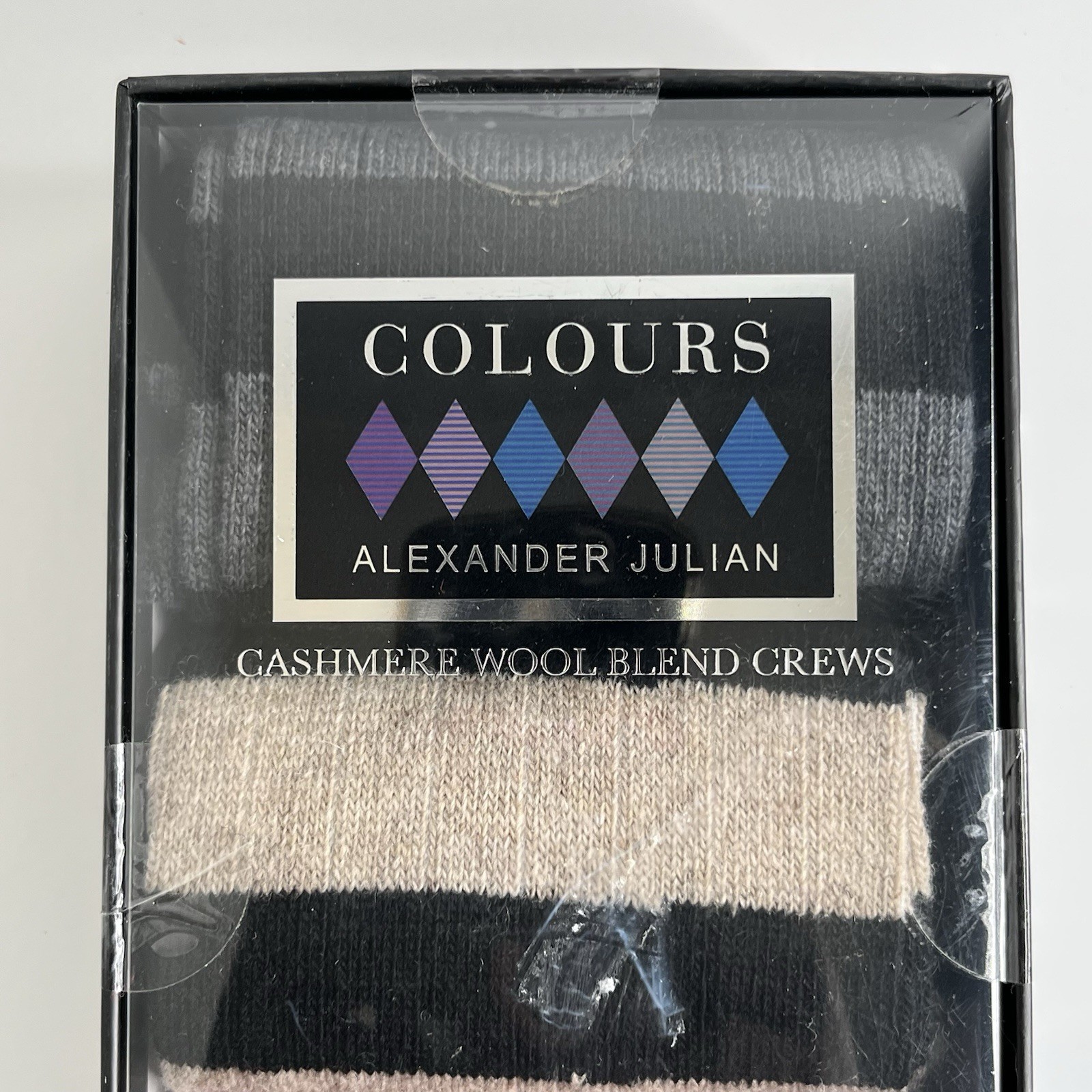 Colours by Alexander Julian Cashmere Wool Blend Crew Socks 3-Pack | Size 8-12 |