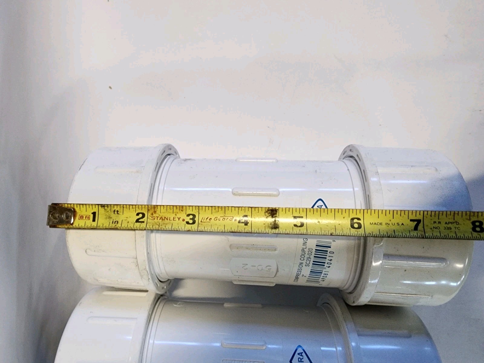 2 Pack Dura SC29-020 2" 150 PSI White PVC Compression Coupling Brand New