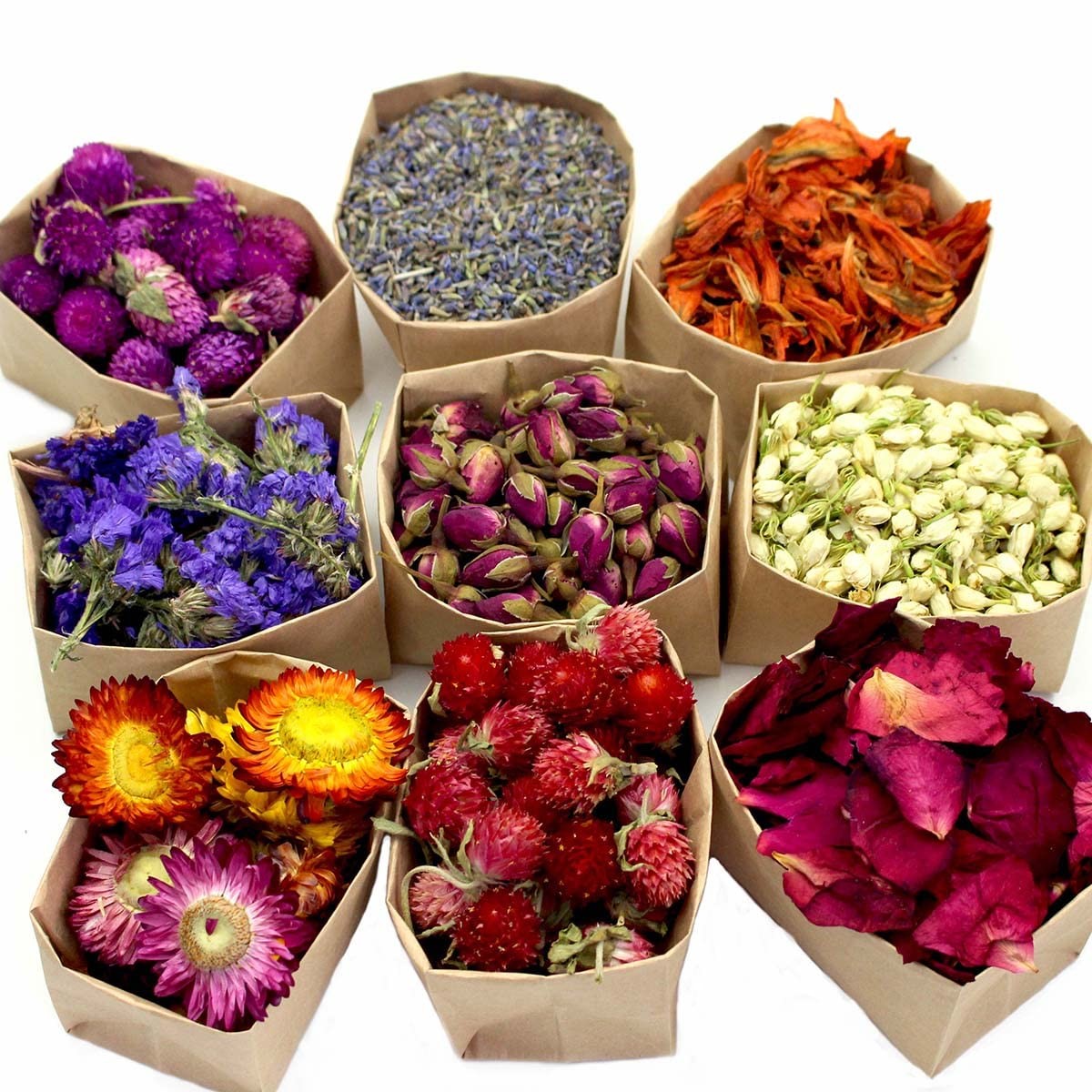 9 Bags Set Dried Flowers Artisan Flower Kit - Candle Bwa0038/9bags
