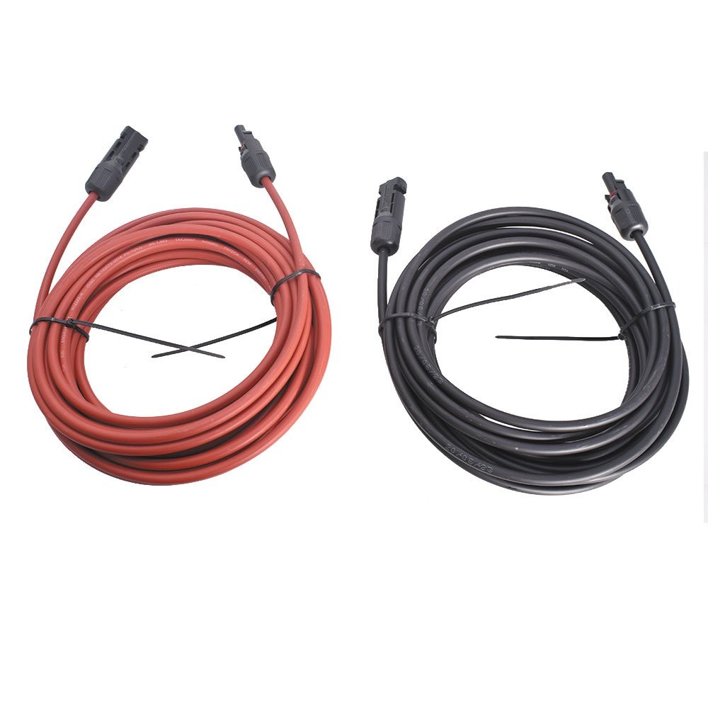 Wire Connector 10AWG Black + Red Solar Panel Extension Cable 30Ft