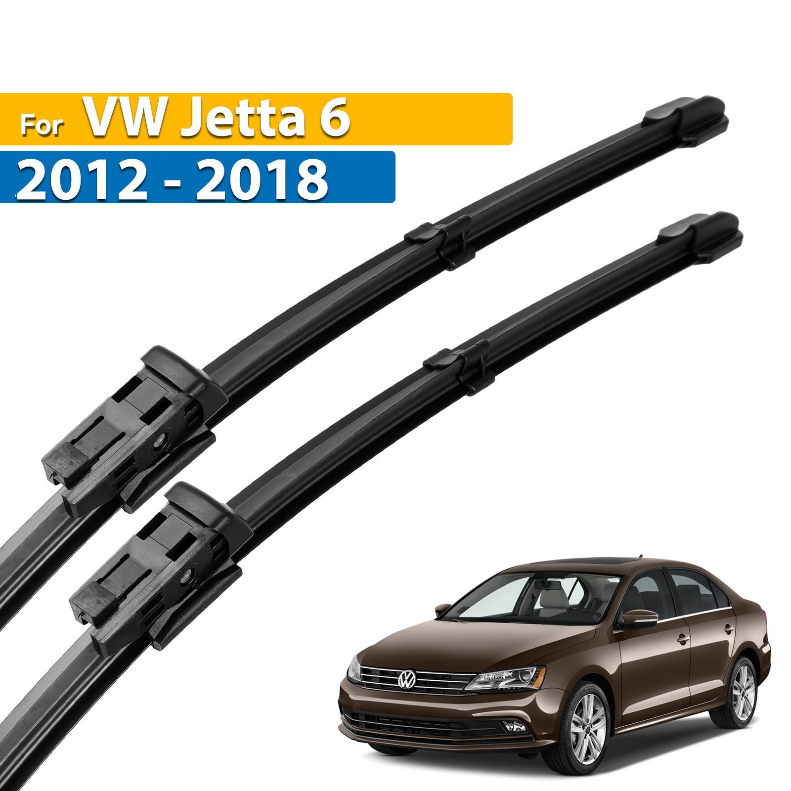 2Pcs  Front Windshield Wiper Blades Set For VW Jetta MK6 GLI SE S TDI 2011-2018