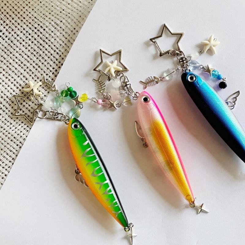 1Pcs Bag Pendant Decoration Handmade Fish Keychain For Fishing Enthusiasts