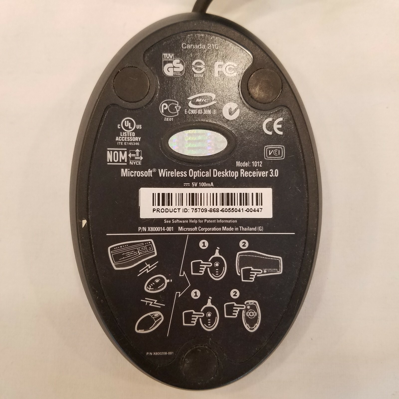 MICROSOFT 1012 Wireless Optical Desktop Receiver 3.0
