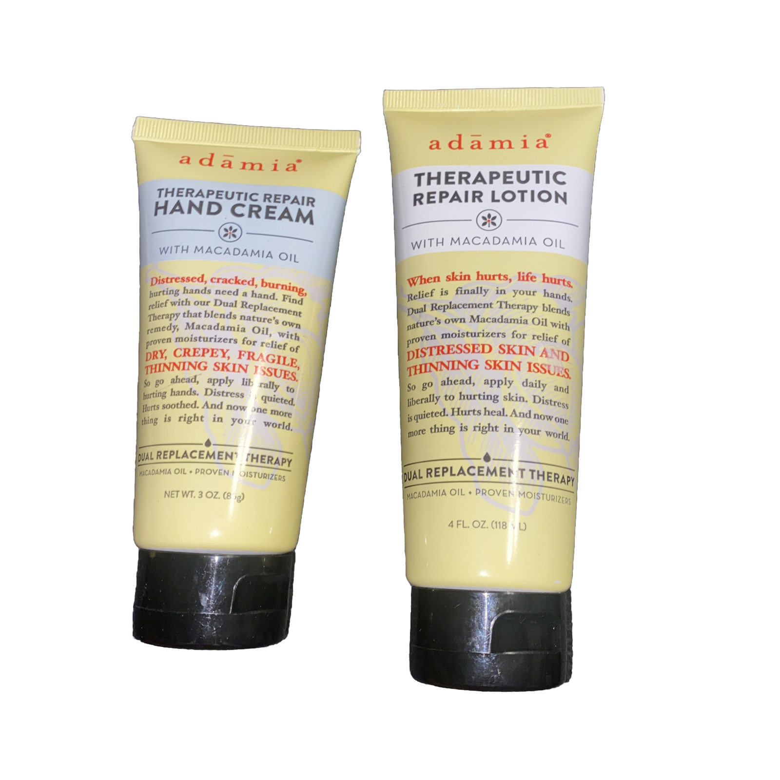 Adamia Therapeutic Repair Lotion, 4 Ounce And Repair Hand Cream 3ounce New