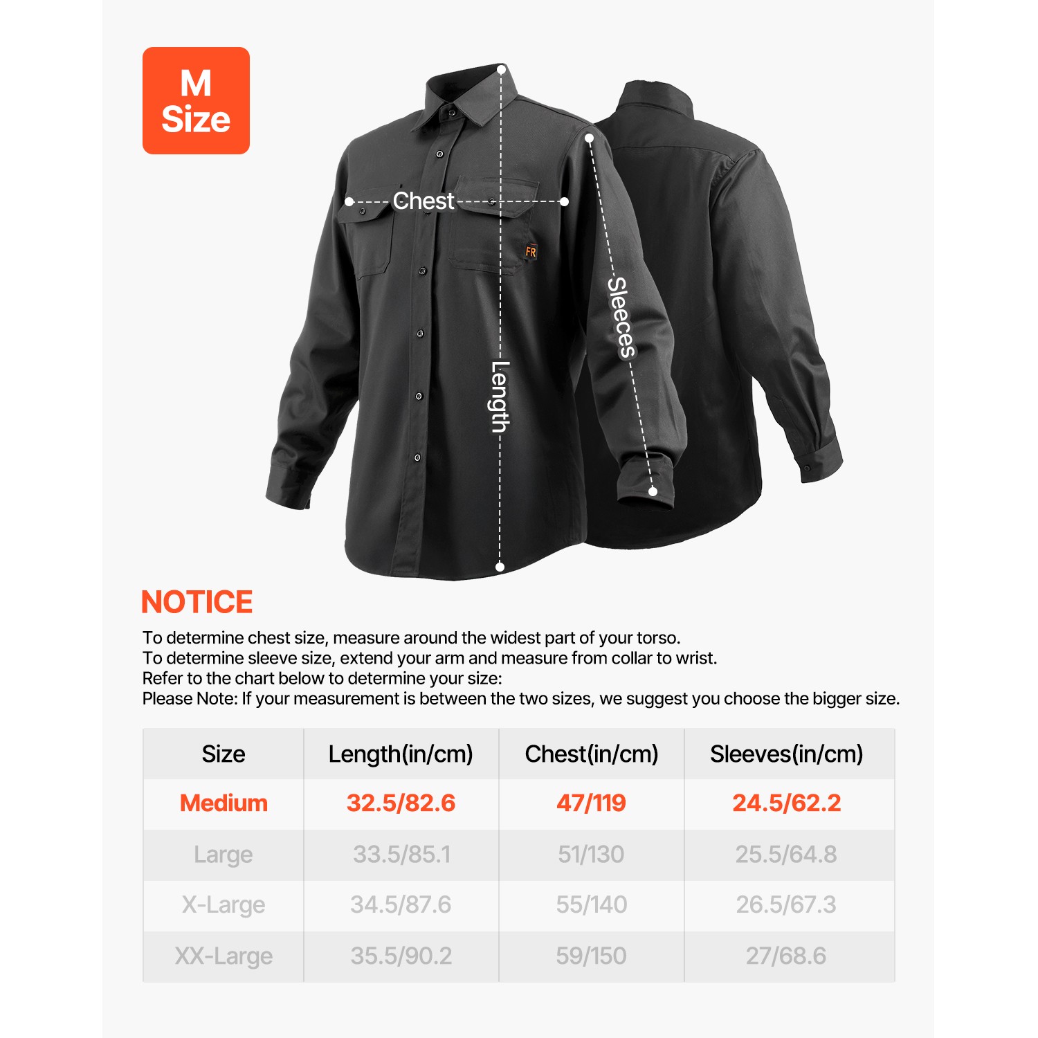 Flame-Resistant Welding Jacket M Size 7oz FR Cotton Welding Safety Jacket