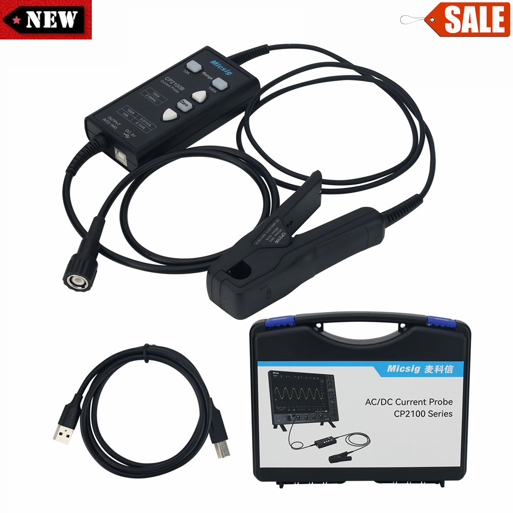 Micsig CP2100B 10A/100A AC DC Current Probe USB Powered for Oscilloscopes BNC
