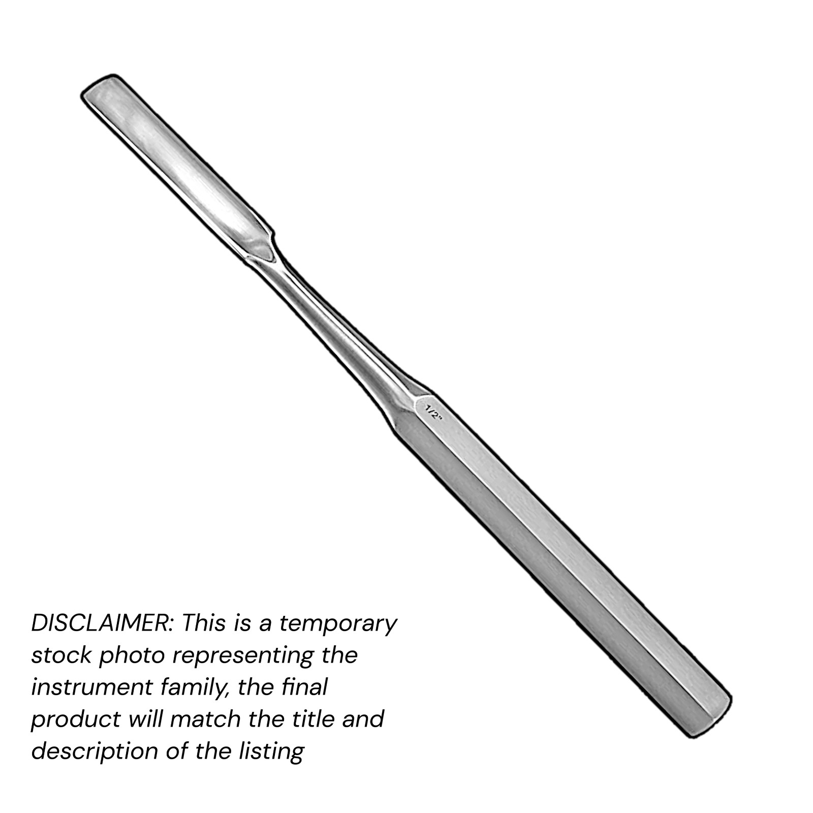 Hibbs Gouge, 9" 5/8" Straight Tip Stainless Volaris Economy Grade