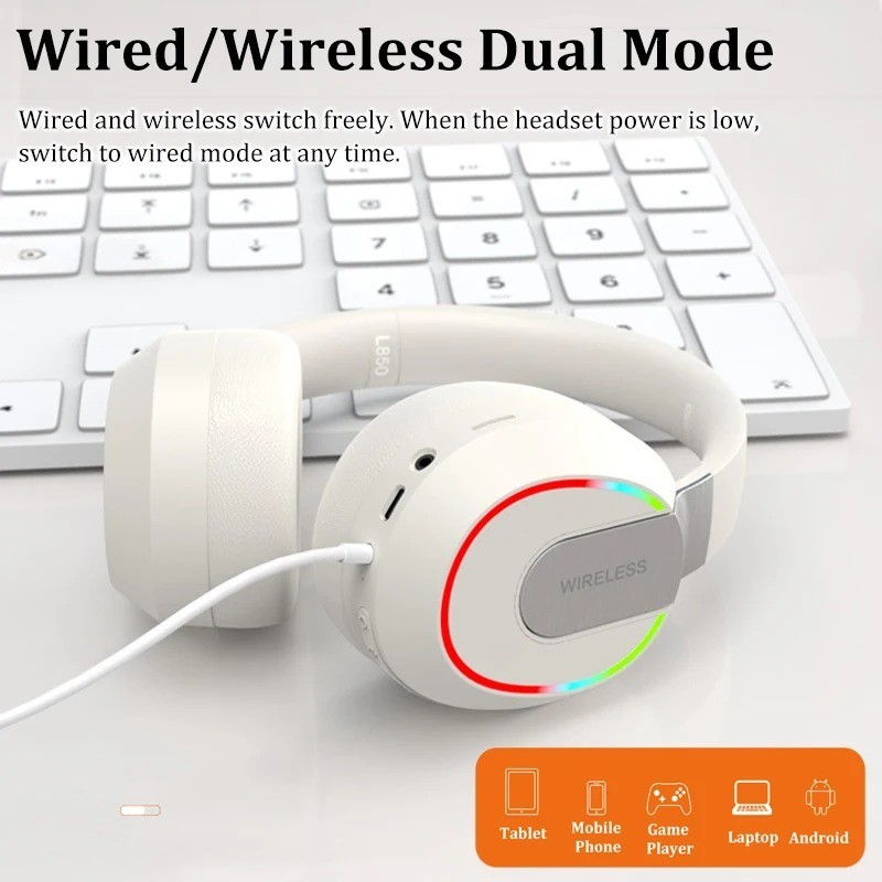 Wireless Gaming Headset with Microphone for PS4 PS5 Xbox, Switch, PC Headphones