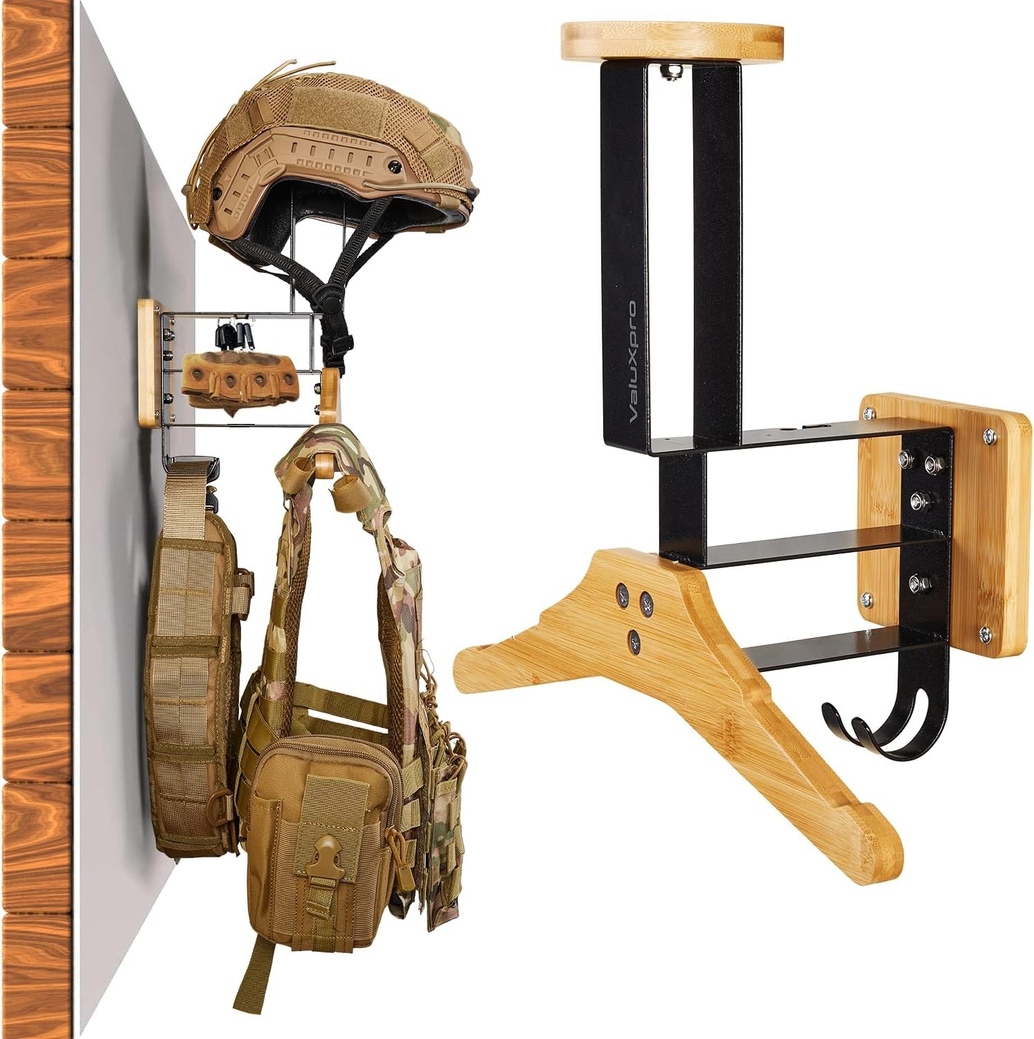 Tactical Gear Wall Mount Police Gear Rack Helmet Stand Hanger Plate Carrier New
