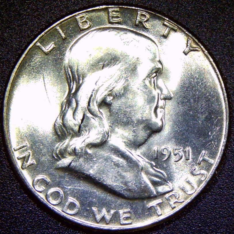 1951 BU Uncirculated Franklin Silver Half Dollar HD5