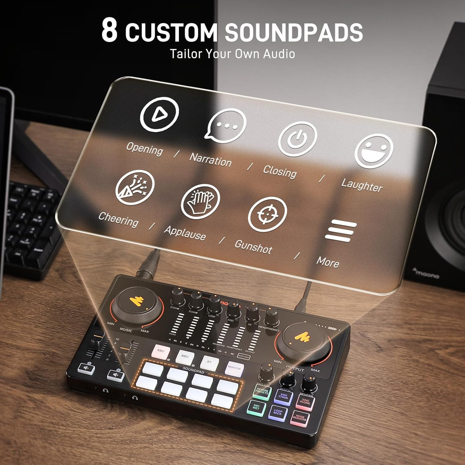 Podcast Equipment Bundle: Audio Interface Mixer with Dual XLR Input for Podcast