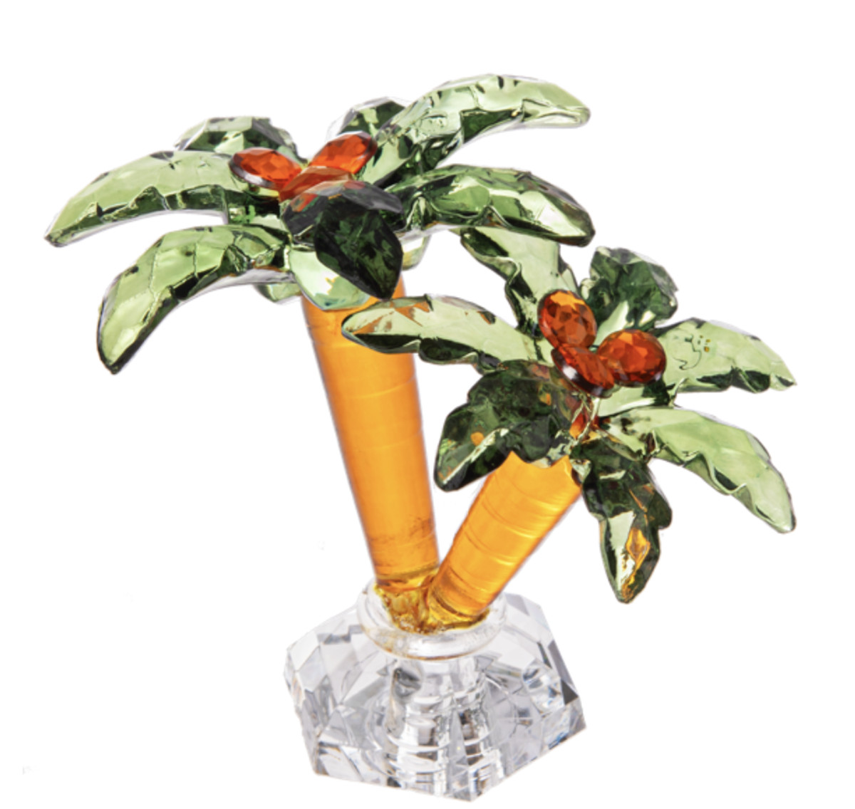 Ganz Acrylic Palm Tree with Coconuts Figurine, 3" high