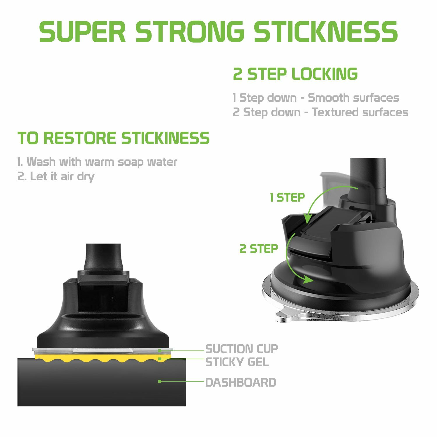 Windshield & Dashboard Cell Phone Holder Mount for iPhone 13 Pro Max Mini 12 11