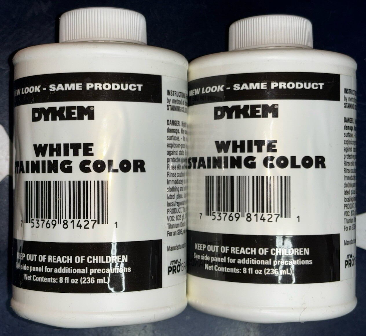 2 Bottles of Dykem 81427 White Staining Color 8 Oz (236mL)   TWO BOTTLES