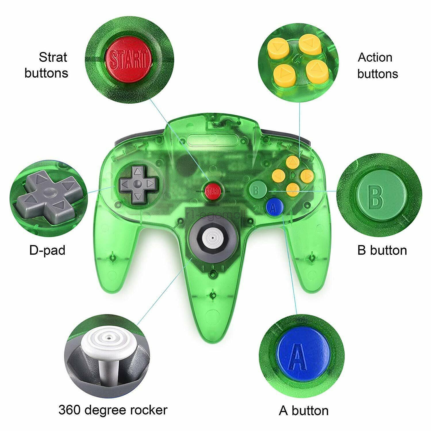 New USB/N64 Controller Gamepad Wired Game Joypad for Nintendo 64 Console/PC Mac