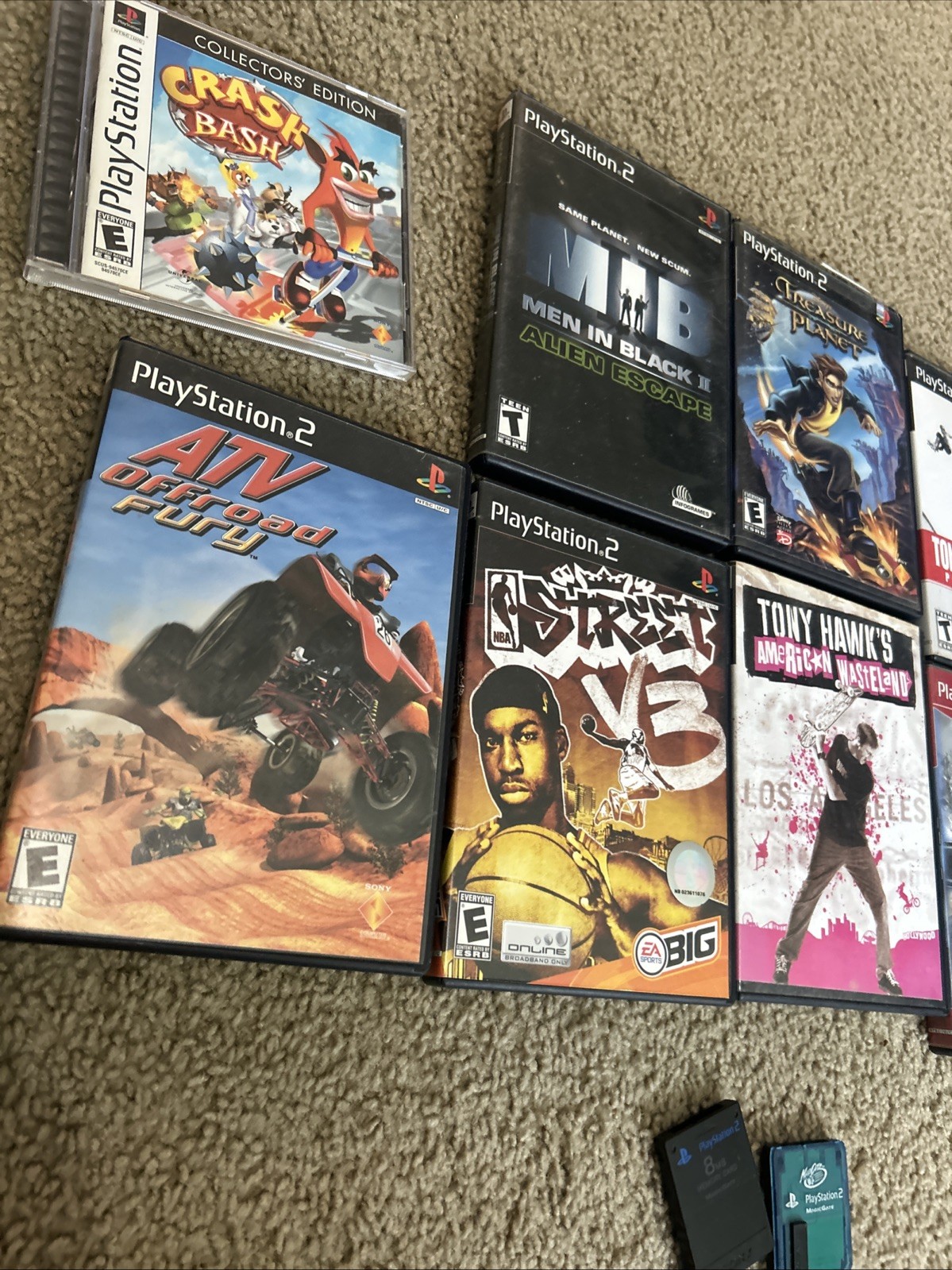 8 PlayStation 2 Games Plus Two Magic Gate Memory Cards