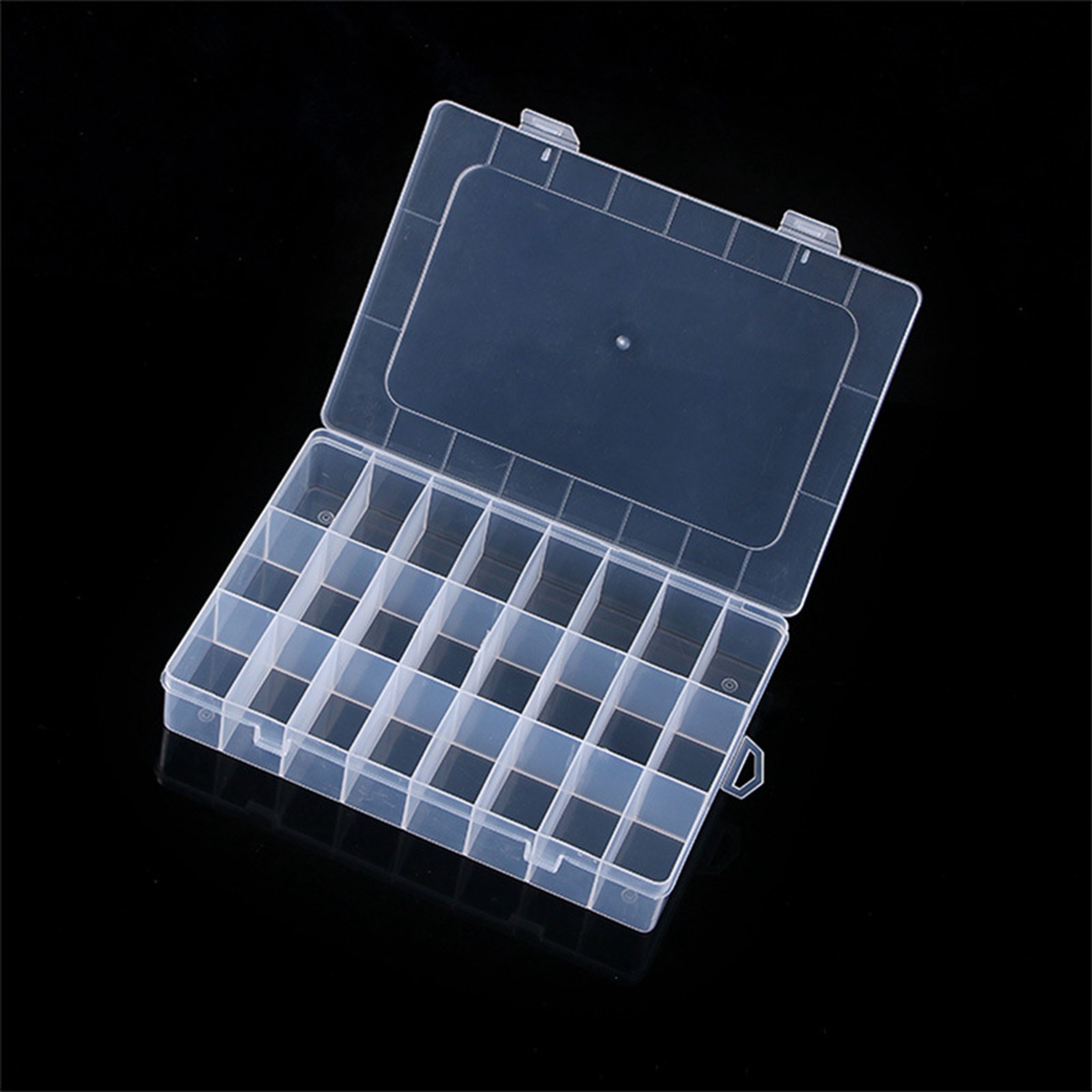 Clear Plastic Organizer Box Case 24 Grids Craft Beads Display Storage Container