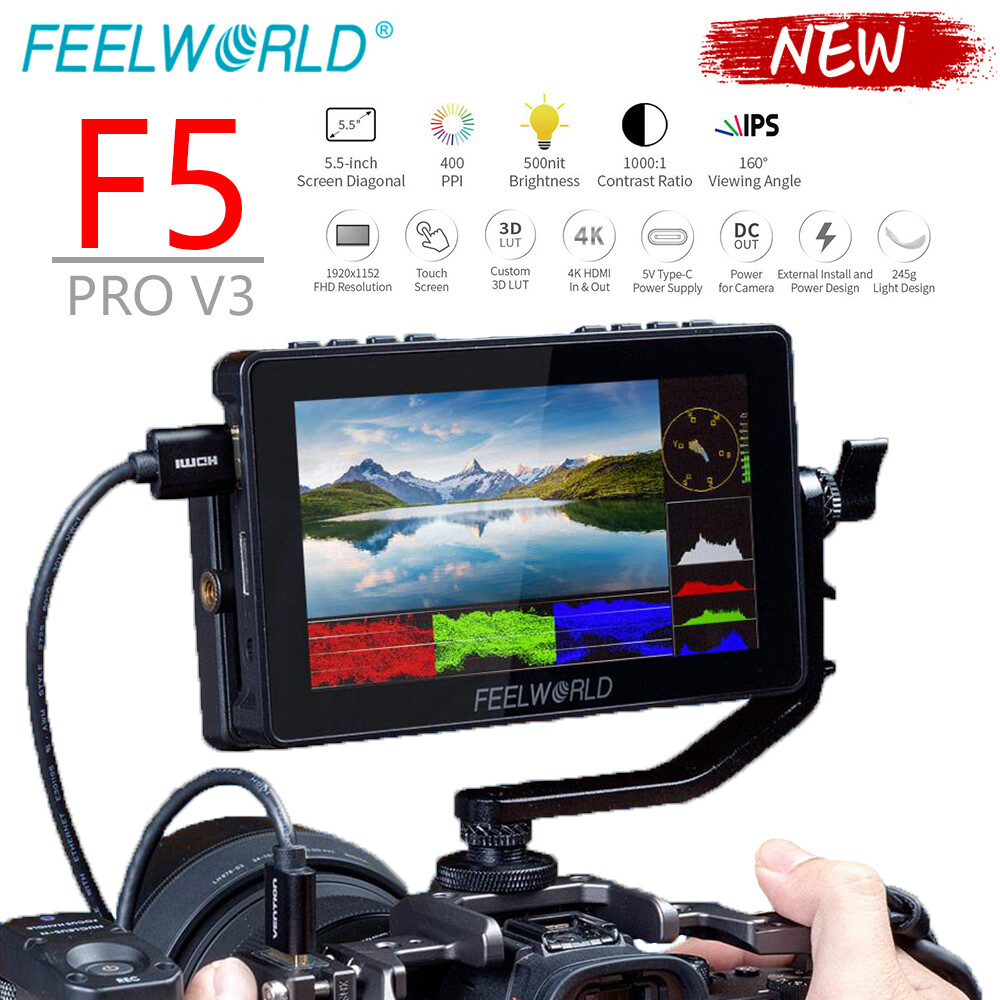 FEELWORLD F5 Pro V3 5.5" Touch Screen 3D LUT 4K Field Monitor for DSLR Cameras