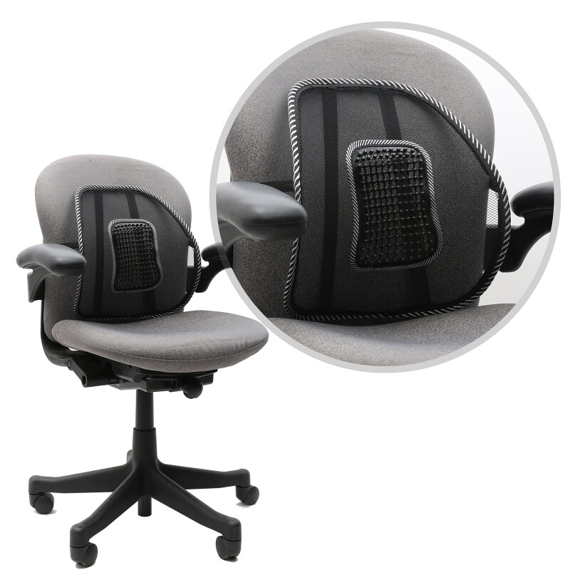 2PCS Car Seat Back Support Lumbar Support Cushion Massage Beads Ergonomic Design