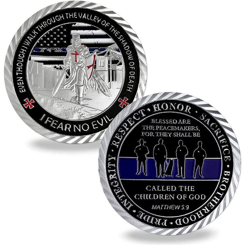 Challenge Coin US Police Officers Blue Lives Matter Law Enforcement