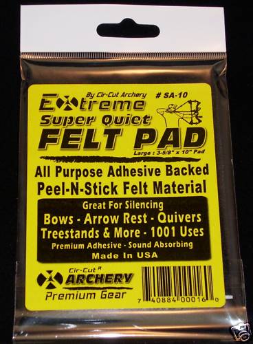 Super Quiet ARCHERY ADHESIVE FELT BOW ARROW REST SILENCING FELT - BLACK COLOR