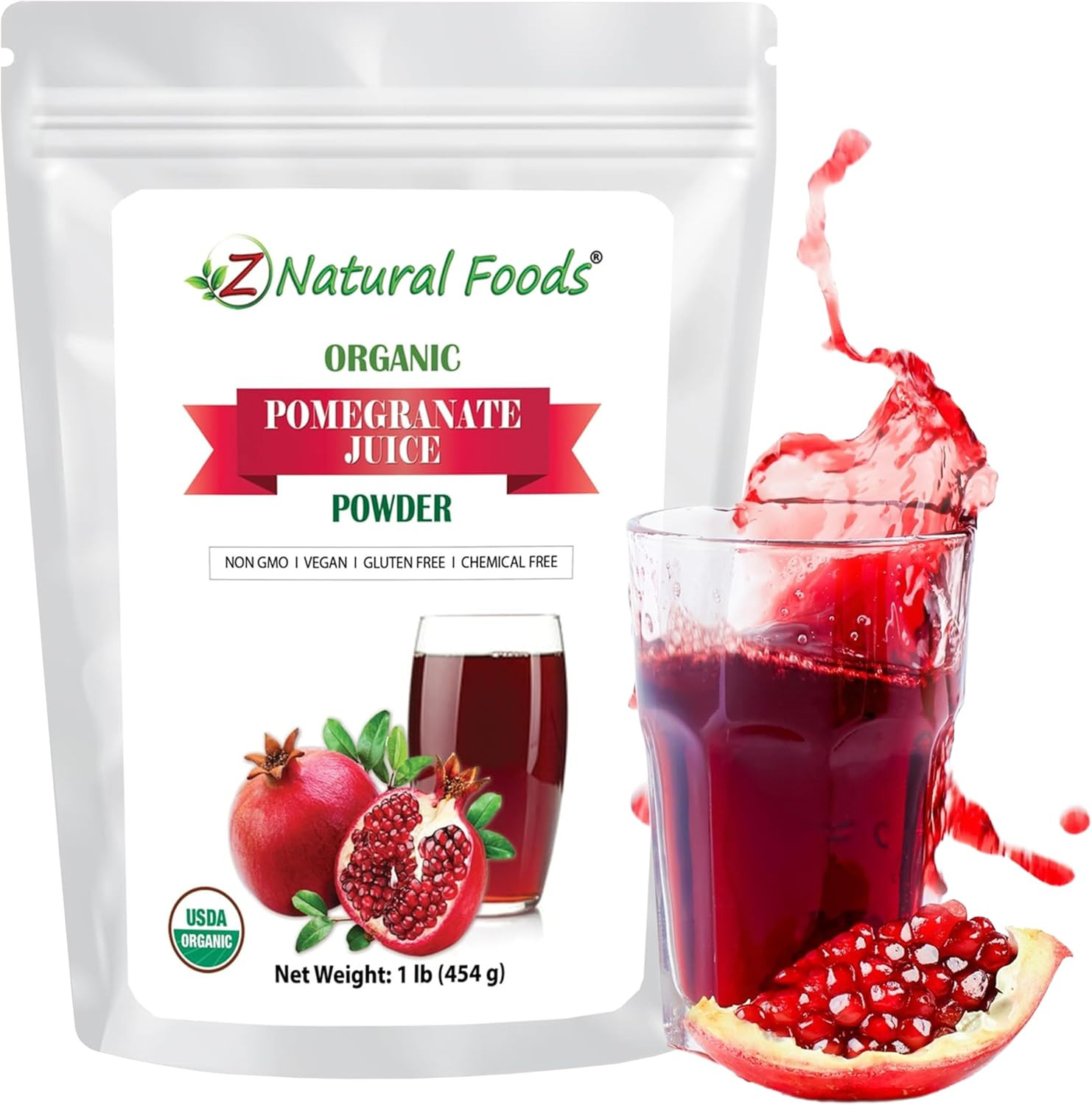 Organic Pomegranate Powder 1lb Pure Juice Extract Antioxidant Superfood Smoothie