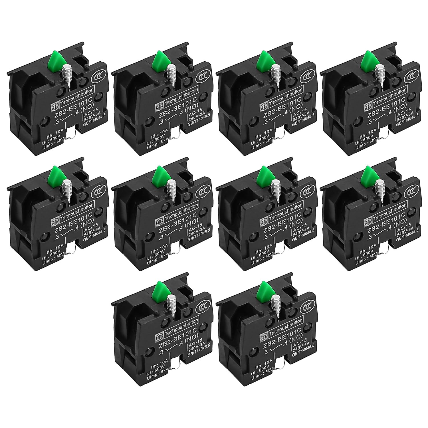 10Pcs ZB2-BE101C NO/ZB2-BE102C NC Contact Block Momentary Push Button Switch