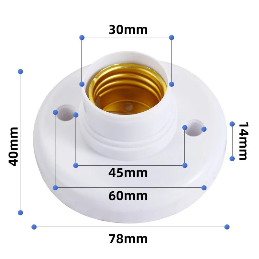 E27 Screw Cap Lamp Holder Socket Ceiling Light Bulb Base 6A Home Fitting