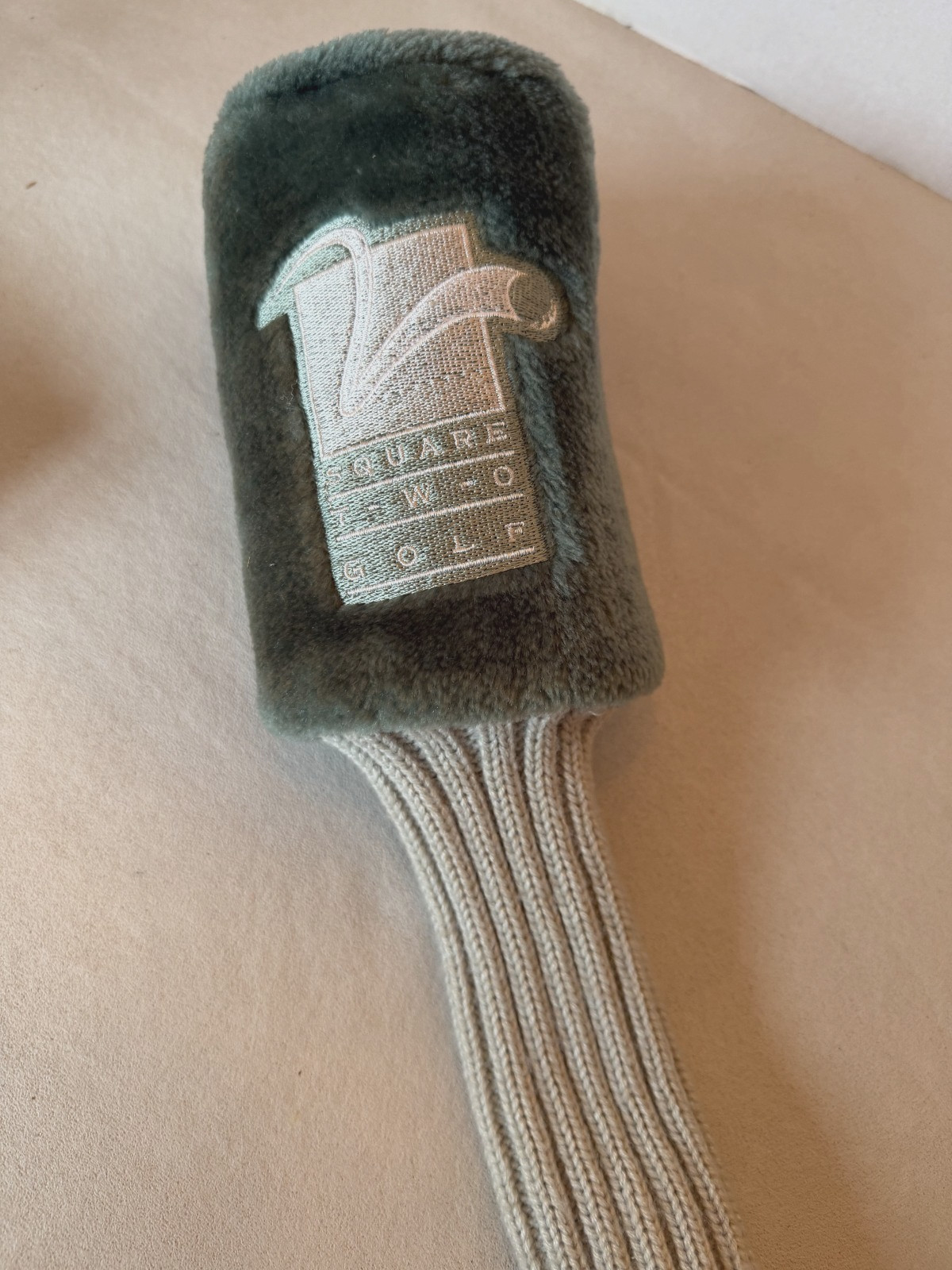 Square Two LPGA Green Clubhead Cover Vintage Ladies Acrylic Knit