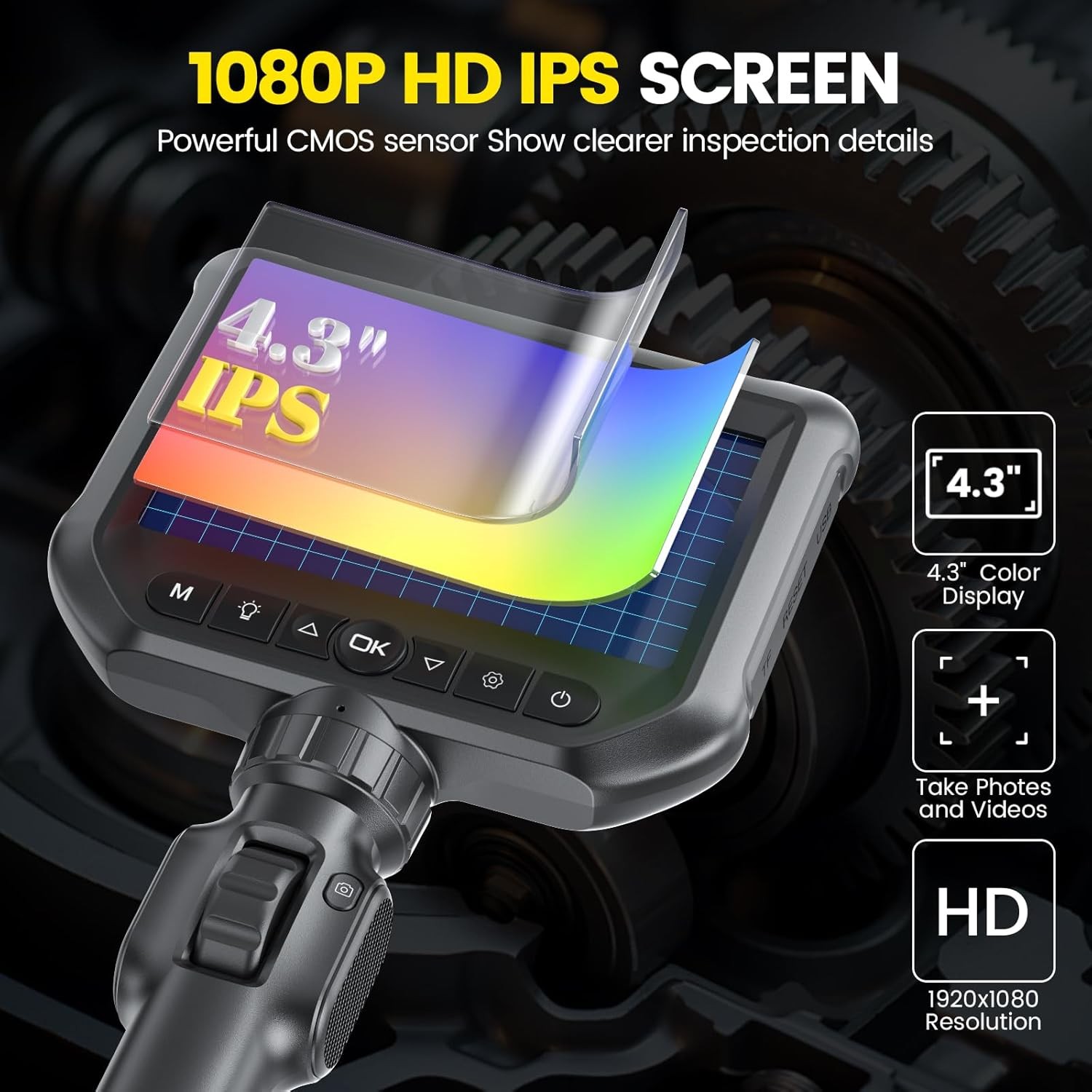 Two-Way Articulating Borescope Camera with Light Endoscope Inspection Camera