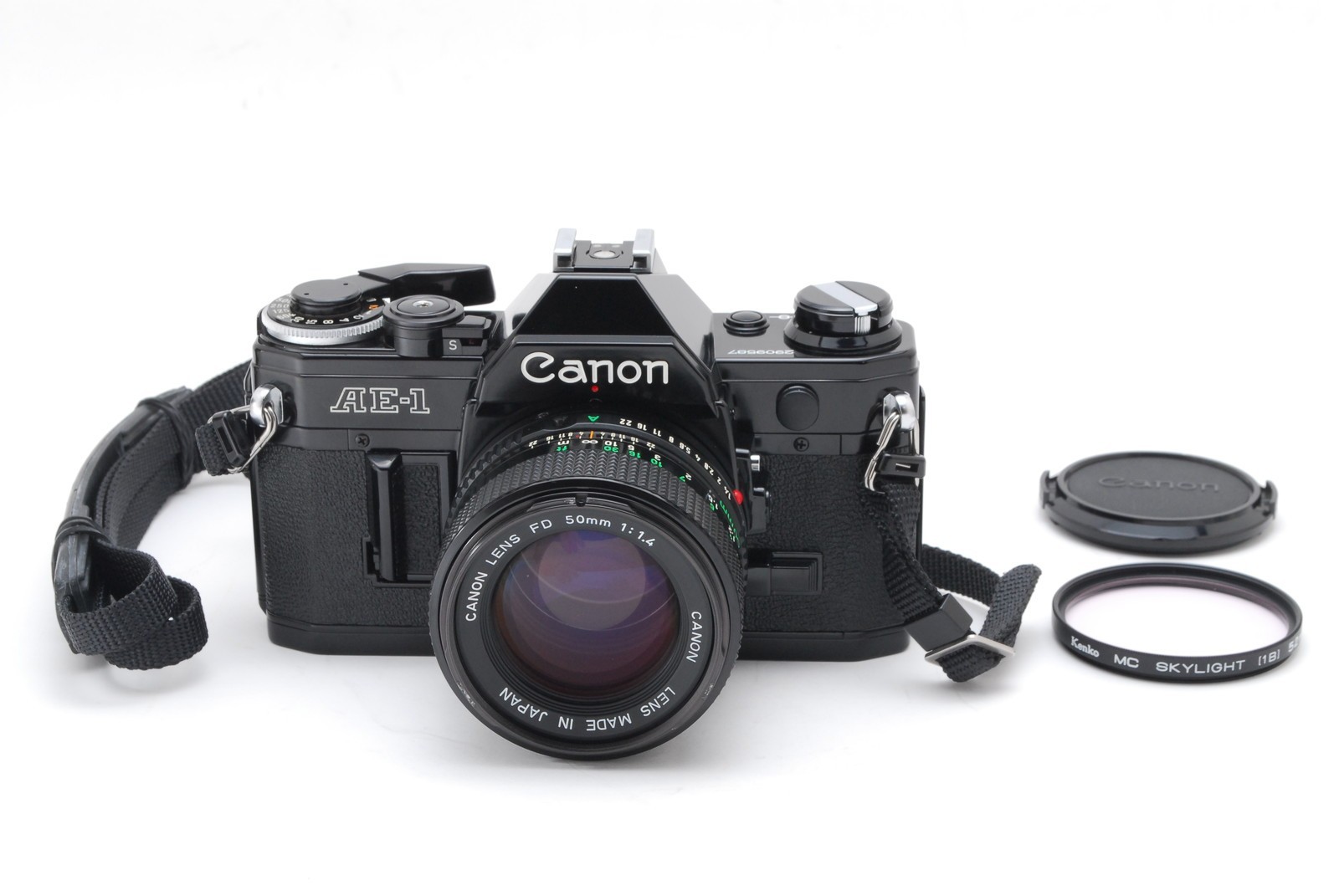 [NEAR MINT ] Canon AE-1 35mm Film Camera Black NFD 50mm f/1.4 from JAPAN #47