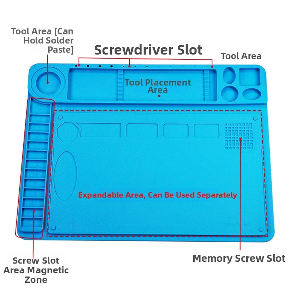 TE-601 480x360mm Silicone Soldering Mat for Soldering Station and Device Repair