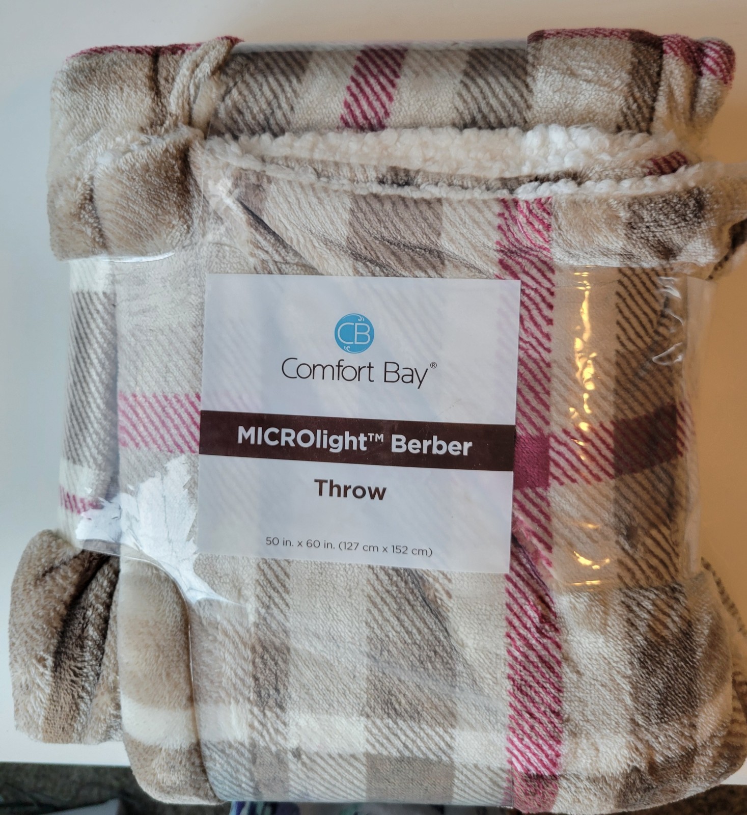 Comfort Bay Microlight Berber Throw 50in × 60in 2 sided