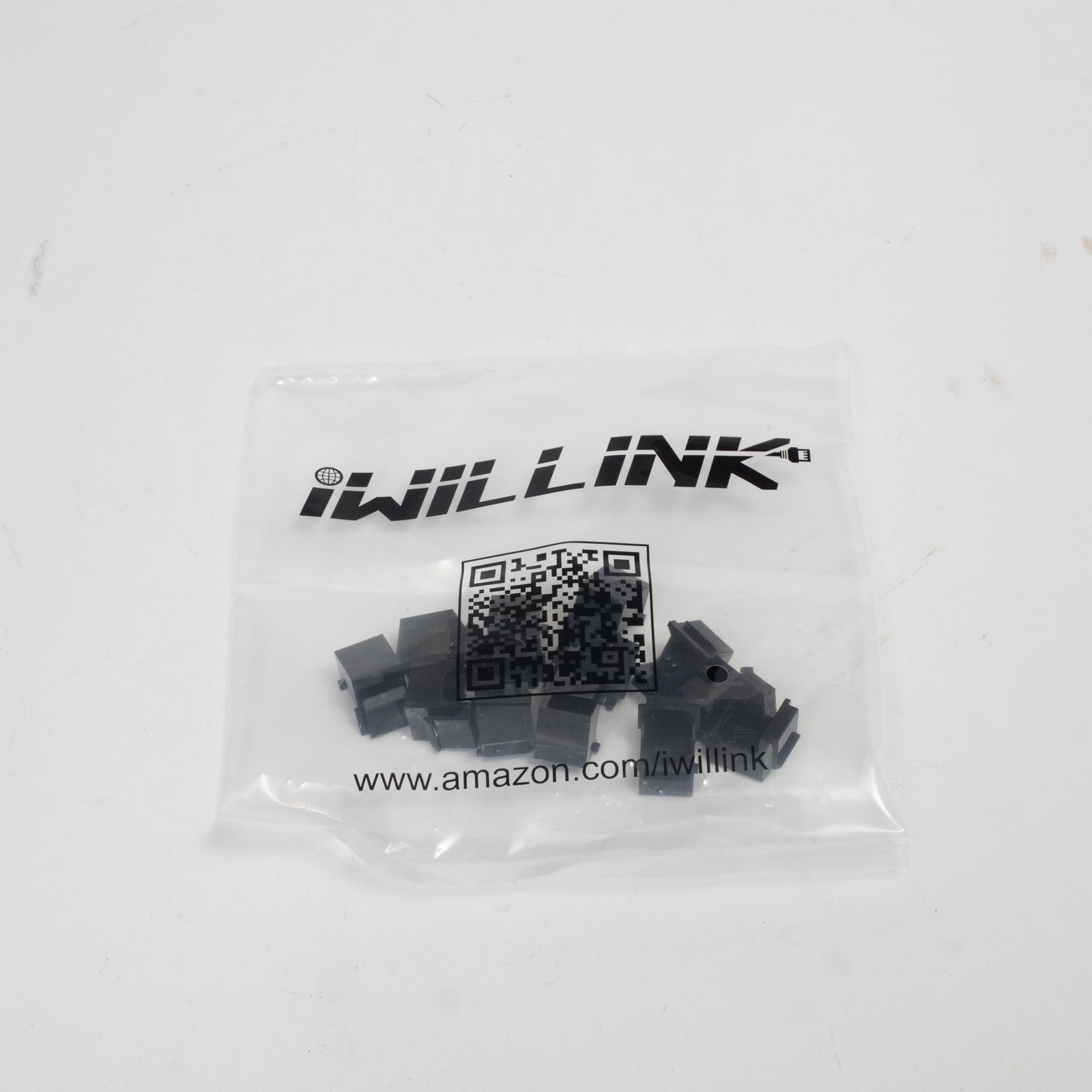 IWillink 24 Port Patch Panel Black Rackmount Network Ethernet Cable Caps Kit