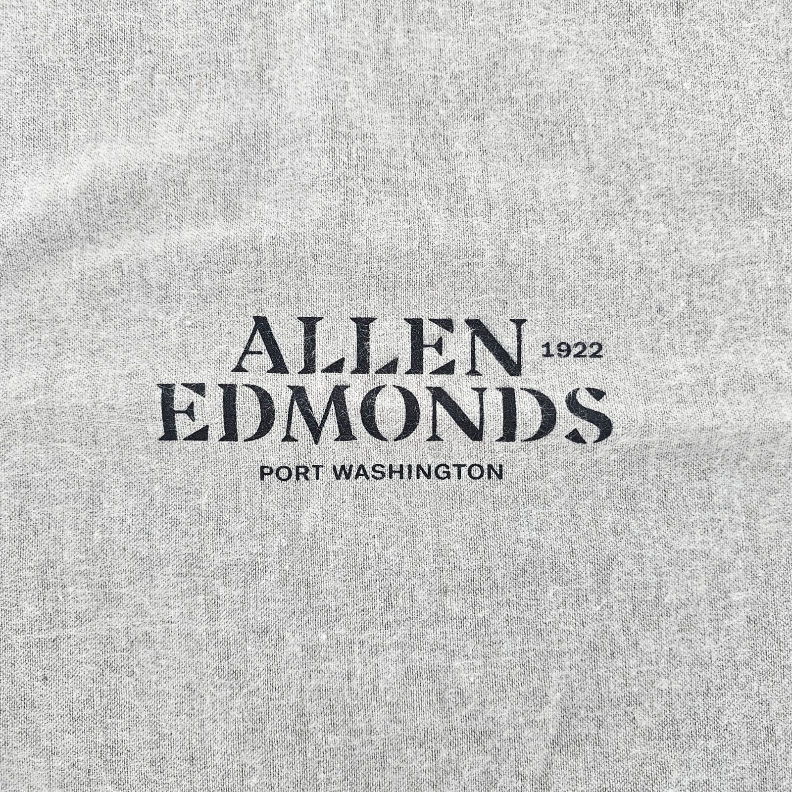 Allen Edmonds Dust Shoe Bag Mens Large Gray Flannel Travel Drawstring Duffel