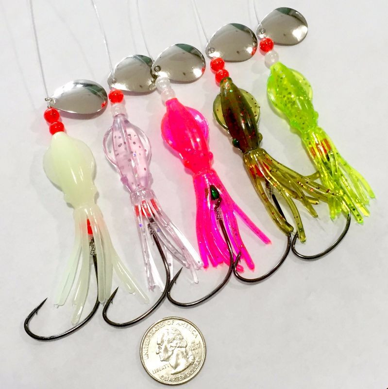 BEST FLUKE FLOUNDER B2 SQUID FISHING RIGS LURES GAMAKATSU SEA BASS (FREE LURES)