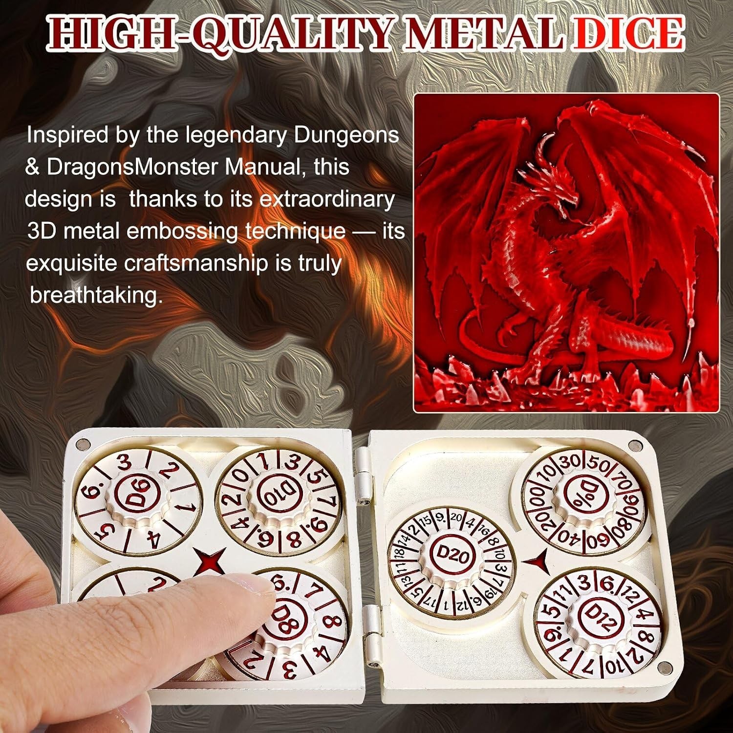 7 in 1 Dice Spinner, Polyhedral Dice Set D&D,Is DND Accessories,Be the Same with
