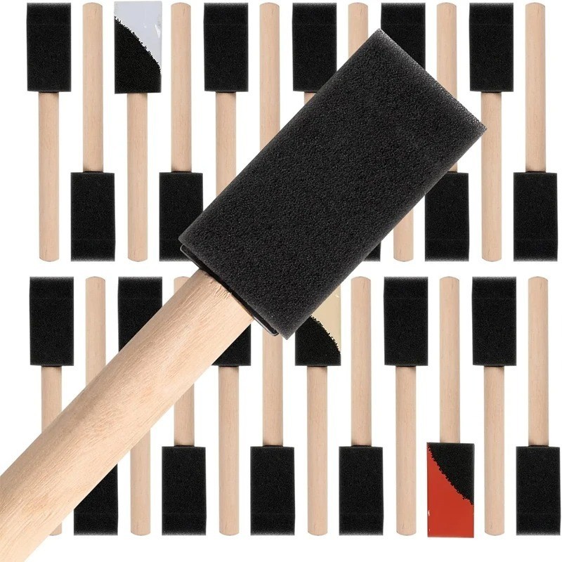 20PCS 1 Inch Foam Paint Brushes Sponge Brush Set for Acrylic Stain Varnish DIY